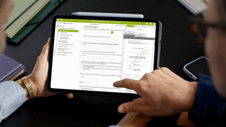 smartdocu Oberfläche für Verfahrensdokumentationen