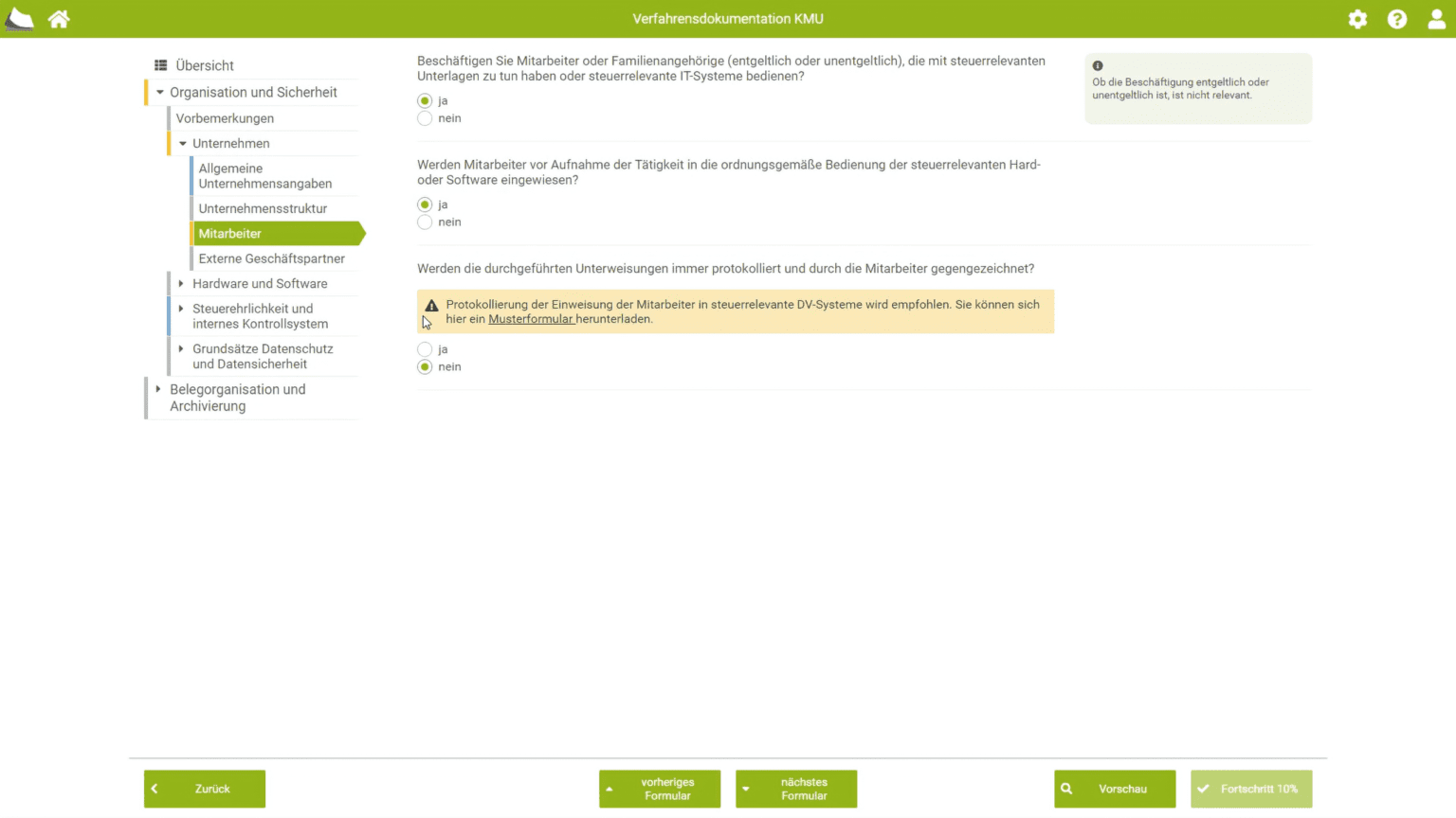 Verfahrensdokumentation für Unternehmensberater & IT-Dienstleister 17 Integrierte Intelligenz